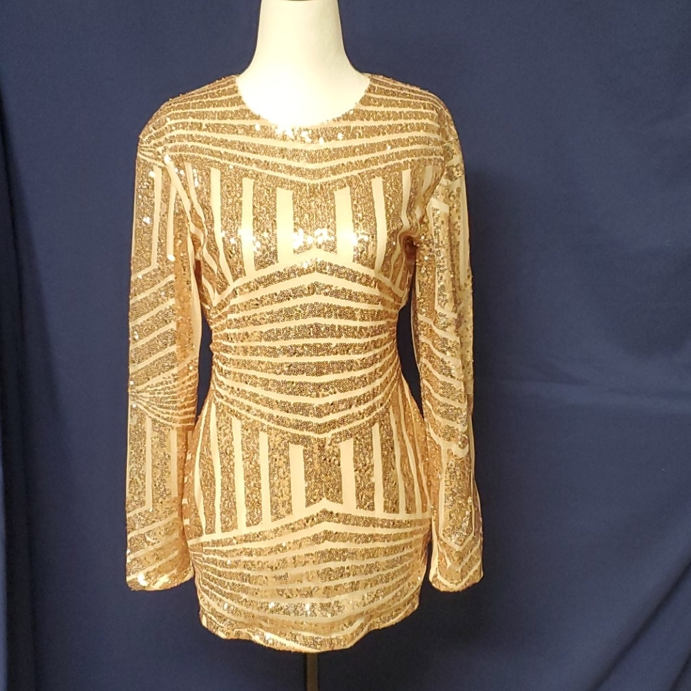 Sequins dress rose gold